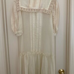 Vintage Gunne Sax Cream Lace-Trimmed Young Lady dress